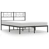 vidaXL Kovinski posteljni okvir z vzglavjem črn 160x200 cm
