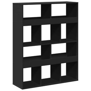 vidaXL Pregrada za prostor črna 100x33x125,5 cm inženirski les