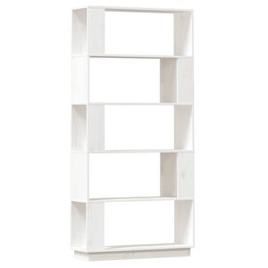 vidaXL Knjižna omara/pregrada bela 80x25x163,5 cm trdna borovina