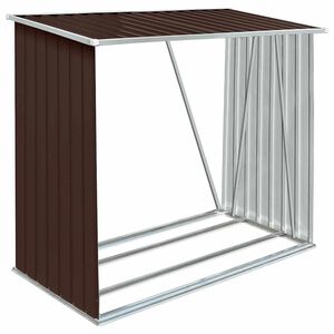 vidaXL Vrtna lopa za drva pocinkano jeklo 163x83x154 cm rjava