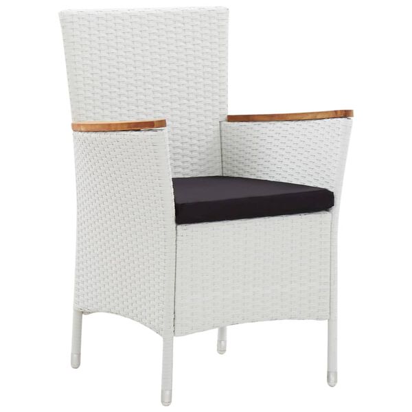 vidaXL Vrtna jedilna garnitura 5-delna bela