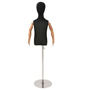 vidaXL Prilagodljiv maneken 120-150 cm z osnovo Uniseks PP Črna