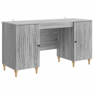 vidaXL Miza Siva Sonoma 142,5 x 50 x 75 cm Inženirski les
