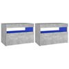 vidaXL Nočna omarica z LED lučkami 2 kosa betonsko siva 60x35x40 cm