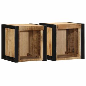 vidaXL Nočne omarice 2 kosa 40x35x40 cm Masivni neobdelan les Mango