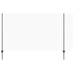 vidaXL Ograja s stebrom Siva