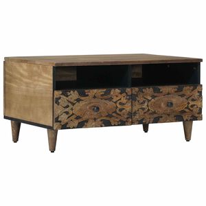vidaXL Klubska miza s predalom Rjava 80 x 54 x 40 cm Masiven les manga