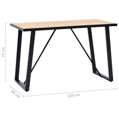 vidaXL Jedilna miza barva hrasta 120x60x75 cm mediapan