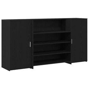 vidaXL Recepcijska miza črn hrast 200x50x103,5 cm inženirski les