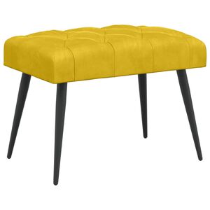 vidaXL Klop s gumbnim oblazinjenjem Rumena 60 x 40 x 45 cm Žamet
