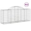 vidaXL Obokane gabion ko&scaron;are 12 kosov 200x50x80/100 cm cinkano železo