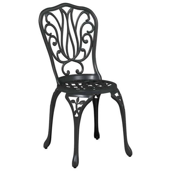 vidaXL Vrtnik Bistro Set 3 pcs Črna Aluminij