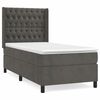 vidaXL Box spring postelja z vzmetnico temno siva 90x200 cm žamet