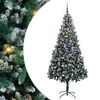 vidaXL Umestno božično drevo Zelena 210 cm PVC, jeklo in plastika