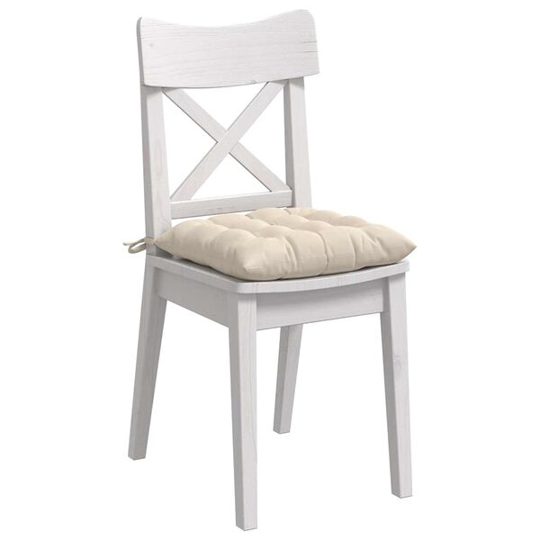 vidaXL Sedežne blazine 4 pcs Bež 40 x 40 x 6 cm Mikrofibra