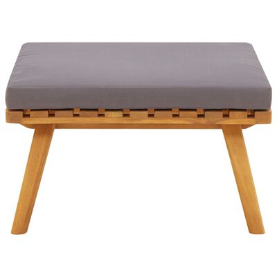 vidaXL Vrtni stolček za noge z blazino 60x60x29 cm trden akacijev les