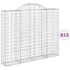 vidaXL Obokane gabion ko&scaron;are 15kosov 200x30x160/180cm pocinkano železo