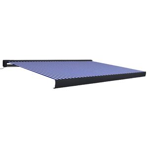 vidaXL Motorizirana kasetna tenda 400x300 cm modra in bela