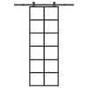 vidaXL Drsna vrata z opremo 76x205 cm ESG steklo in aluminij
