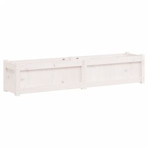 vidaXL Vrtno cvetlično korito belo 150x31x31 cm trdna borovina