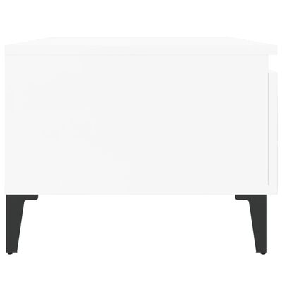 vidaXL Stranska mizica visok sijaj bela 50x46x35 cm inženirski les