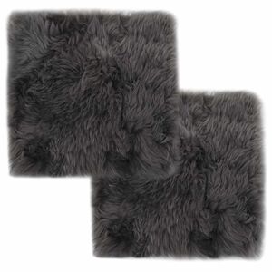 vidaXL Podloge za stol 2 kosa svetlo sive 40x40 cm prava ovčja koža