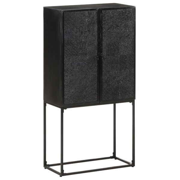 vidaXL Komoda črna 60x30x120 cm trden akacijev in mangov les