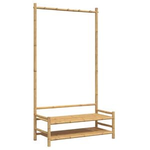 vidaXL Stojalo za oblačila s policami 103x40x183 cm bambus
