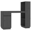 vidaXL Pisalna miza siva 110x53x117 cm trdna borovina