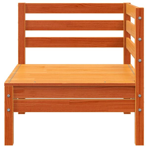 vidaXL Vrtni kotni kavč trosed voščeno rjava trdna borovina