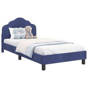 vidaXL Otro&scaron;ki posteljni okvir z vznožjem Policijska modra 90 x 190 cm