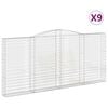 vidaXL Obokane gabion ko&scaron;are 9 kosov 400x30x180/200cm pocinkano železo