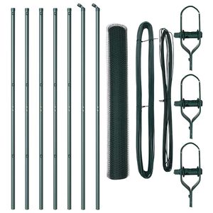 vidaXL Heksagonalna podpora za ograjo 10 x 1,4 m Jeklo s PVC premazom