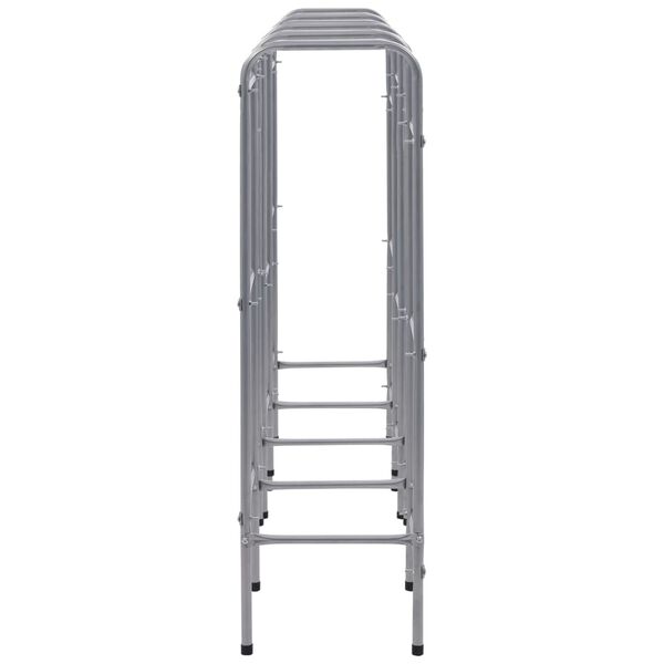 vidaXL Stojalo za 12 zabojev srebrno 190x33x116 cm jeklo