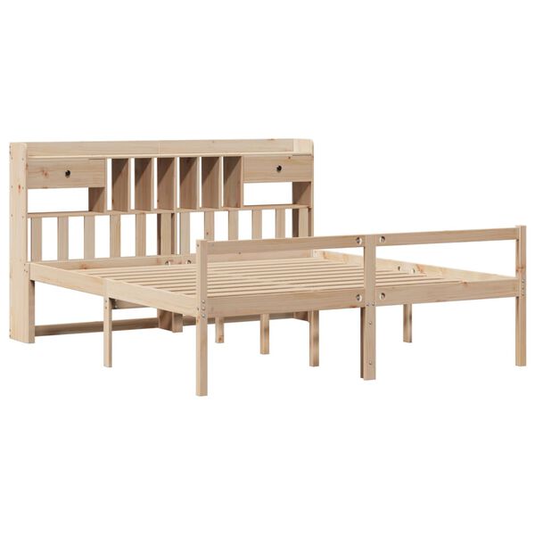 vidaXL Knjižna postelja brez vzmetnice 180x200 cm trdna borovina