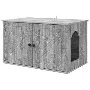 vidaXL Mačja hi&scaron;a Siva Sonoma 85 x 55 x 50,5 cm Inženirski les