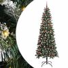 vidaXL Umestno božično drevo Zelena 210 cm PVC, plastika in jeklo