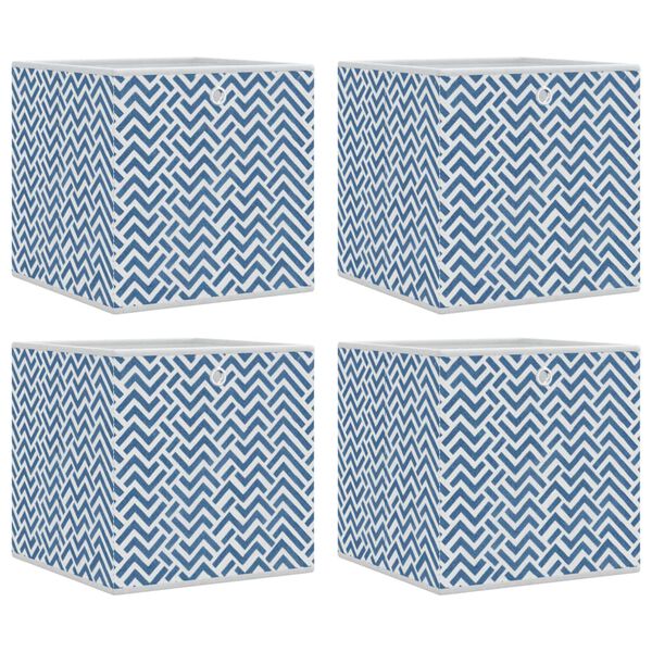 vidaXL Škatle za shranjevanje 4 kosi modre 32x32x32 cm blago