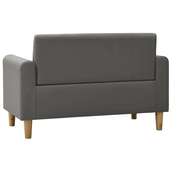 vidaXL Otro&scaron;ki kavč dvosed sivo umetno usnje