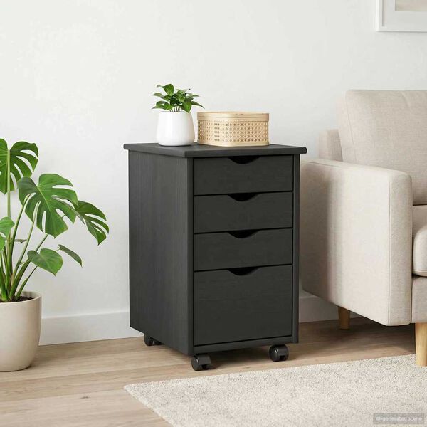 vidaXL Gležnji kabinet Siva 34 x 39 x 56 cm Masivno borovo les