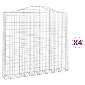 vidaXL Obokane gabion ko&scaron;are 4 kosi 200x30x180/200 cm pocinkano železo