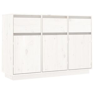 vidaXL Komoda bela 111x36x75 cm trdna borovina
