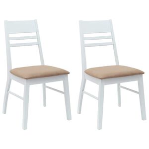vidaXL Jedilni stoli 2 kos Masivno gumovo les Bela 43 x 54 x 89 cm