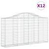 vidaXL Obokane gabion ko&scaron;are 12kosov 200x30x100/120cm pocinkano železo