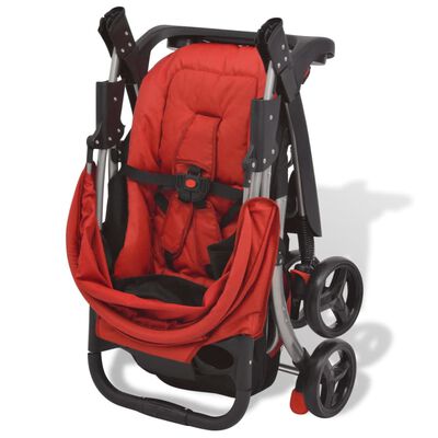 vidaXL Otroški voziček rdeč 102x52x100 cm