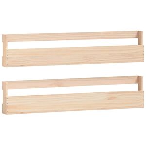 vidaXL Stenski regal za čevlje 2 kosa 110x9x23 cm trdna borovina