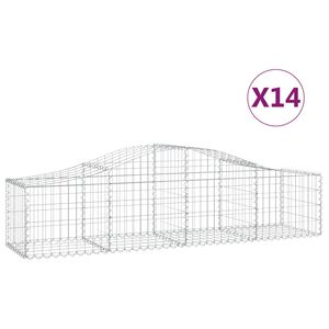 vidaXL Obokane gabion ko&scaron;are 14 kosov 200x50x40/60 cm pocinkano železo