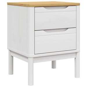 vidaXL Nočna omarica FLORO bela 45x39x57 cm trdna borovina