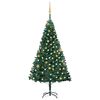 vidaXL Umetna osvetljena novoletna jelka z bunkicami zelena 180 cm PVC
