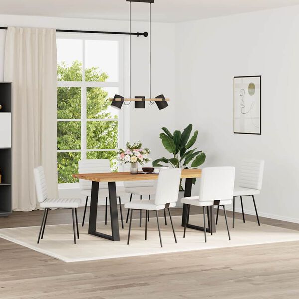 vidaXL Jedilni stoli 6 kosov belo umetno usnje